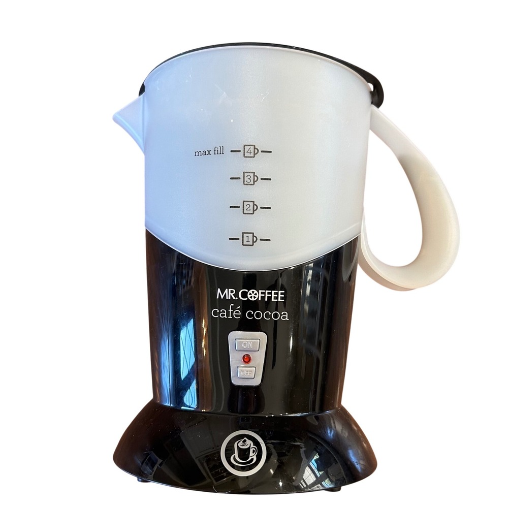 Mr. Coffee Café Cocoa Hot Chocolate Maker Black White HMC1 32oz 4-Cup Capacity